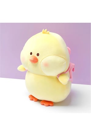 Miniso Lisanslı BIBI Civciv Çantalı Peluş Oyuncak ve Yastık – Yumuşak Konforlu Uyku Arkadaşı 23 Cm