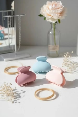 Miniso Lisanslı Küçük Yarım Daire Saç Mandalı Seti (3'lü) – Pratik Günlük Saç Aksesuarı