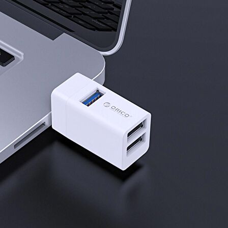 ORICO USB-A 3.0 3 Portlu USB-A 3.0 / 2.0 Mini Çoklayıcı Beyaz