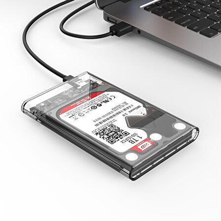 Orico USB 3.1 Gen2 Type-C 2.5” inch SATA SSD Hard Disk Kutusu Şeffaf