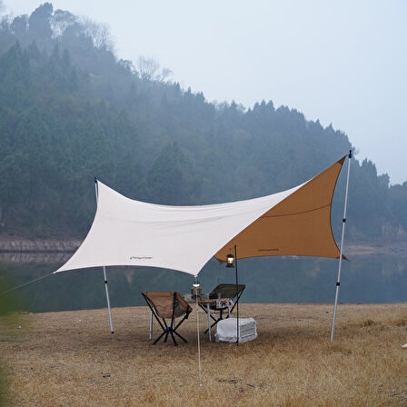 KingCammp Albano 5 Glamping Tarp UPF50+ I 410x410 Khaki
