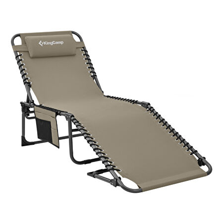 KingCamp Berlin Classic Comfort Lounge 5 Kademeli Katlanır Şezlong Beige