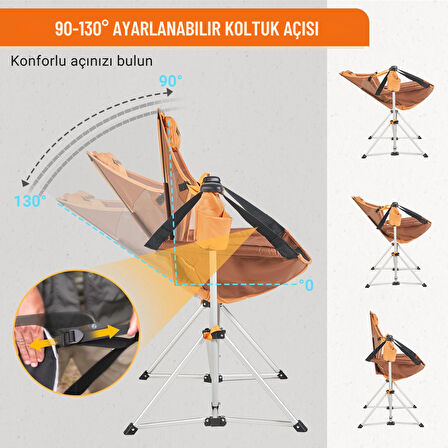 KingCamp Orchid Salıncaklı Katlanır Kamp Sandalyesi Brown / Coffee