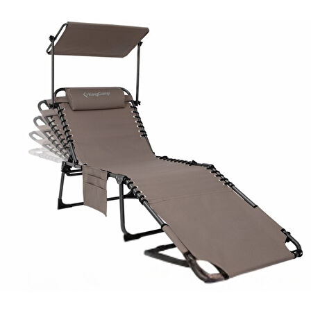 KingCamp Magnolia B10 Plus Hands-Free Premium 7 Kademeli Katlanır Şezlong Beige