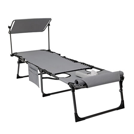 KingCamp Magnolia B10 Plus Hands-Free Premium 7 Kademeli Katlanır Şezlong Grey