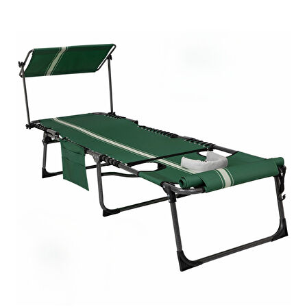 KingCamp Magnolia B10 Plus Hands-Free Premium 7 Kademeli Katlanır Şezlong Green/White