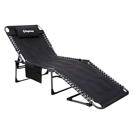 KingCamp Magnolia B20 Premium 7 Kademeli Katlanır Dolgulu Şezlong Black