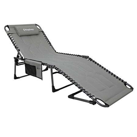 KingCamp Magnolia B20 Premium 7 Kademeli Katlanır Dolgulu Şezlong Grey