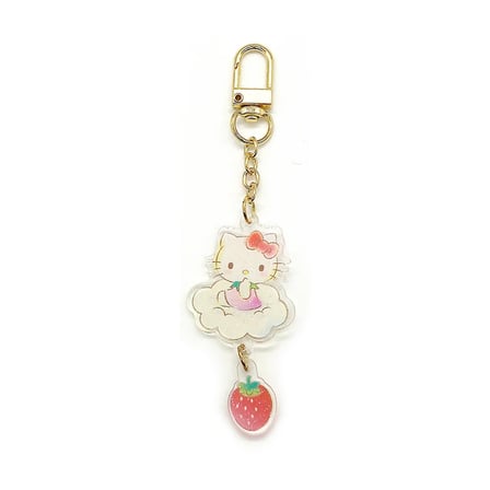Sanrio Lisanslı Çilek Serisi Akrilik Anahtarlık - Karakter Figürlü ve Çinko Alaşım Çanta Aksesuarı