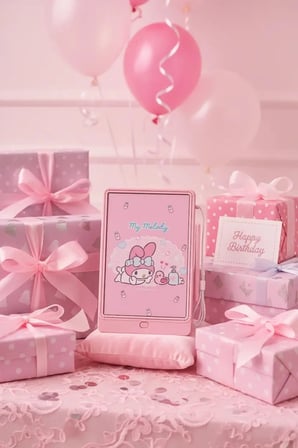 Sanrio Lisanslı My Melody LCD Çizim Tableti – Eğitici Renkli Yazı ve Çizim Tableti 21,5 Cm