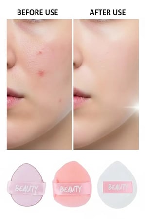 Miniso Lisanslı Şeftali Pembesi Mini Makyaj Süngeri Seti – Detay Uygulama 3’lü
