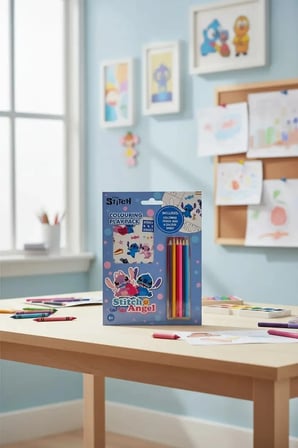 Disney Lisanslı Lilo & Stitch Boyama Seti - Çıkartmalı ve Renkli Kalemli Çocuk Aktivite Seti
