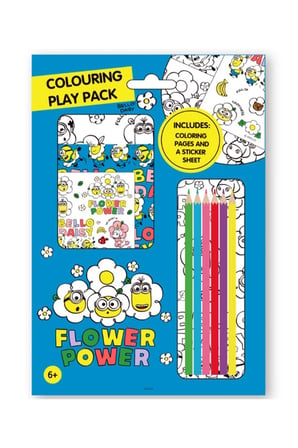 Minions Lisanslı Renkli Kırtasiye Seti - Flower Power Temalı Çıkartmalı ve Boya Kalemli Aktivite Seti