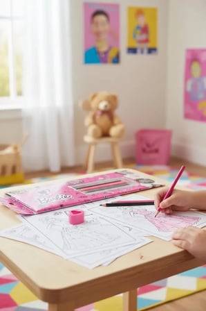 Barbie Lisanslı Kızlar Dünyası Koleksiyonu Boyama Seti – Yaratıcı & Eğitici Aktivite