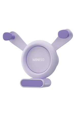 Miniso Lisanslı Master Serisi Havalandırma Izgarası Uyumlu Yerçekimi Destekli Mekanik Araç Telefon Tutucu - Mor