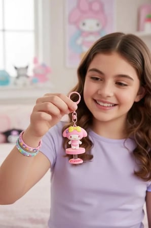 Sanrio Lisanslı Yaz Serisi My Melody Karakterli Figür Anahtarlık ve Dekoratif Çanta Aksesuarı
