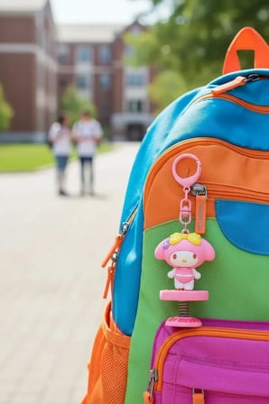 Sanrio Lisanslı Yaz Serisi My Melody Karakterli Figür Anahtarlık ve Dekoratif Çanta Aksesuarı