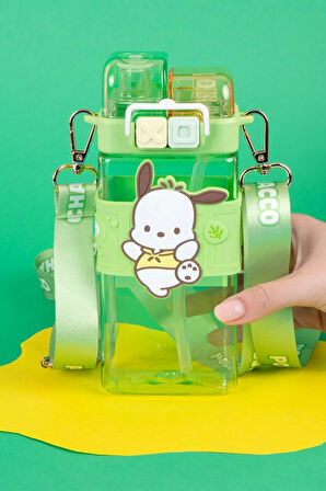 Sanrio Lisanslı Pipetli Kapaklı Suluk (520ml) - Pochacco