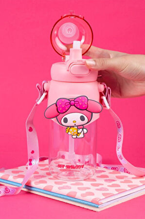 Sanrio Lisanslı Pipetli Kapaklı Suluk (600ml) - My Melody