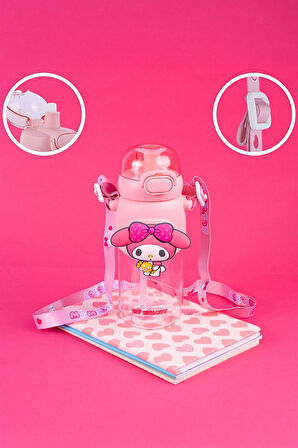 Sanrio Lisanslı Pipetli Kapaklı Suluk (600ml) - My Melody