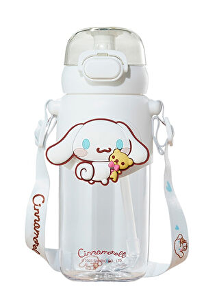 Sanrio Lisanslı Pipetli Kapaklı Suluk (600ml) - Cinnamoroll