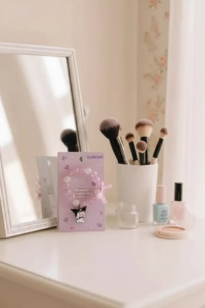 Sanrio Lisanslı Kuromi Boncuklu ve Fiyonk Detaylı Şık Saç Lastiği – Çocuk ve Genç Toka Aksesuarı