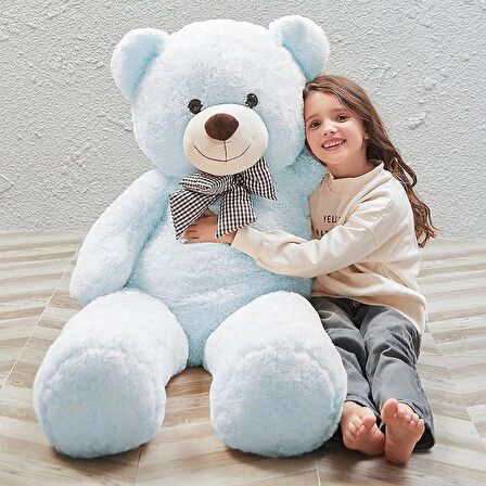 Sevimli Papyonlu Büyük Peluş Ayıcık, 130 cm- % 100 Yerli