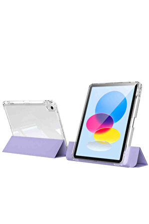 iPad 10. Nesil Uyumlu Airbagli Manyetik Ayrılabilen Fuchsia Sliding Tablet Kılıfı