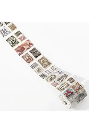 Postmark Vintage Temalı Rulo Sticker • Bullet Journal (GGK-DAB140)