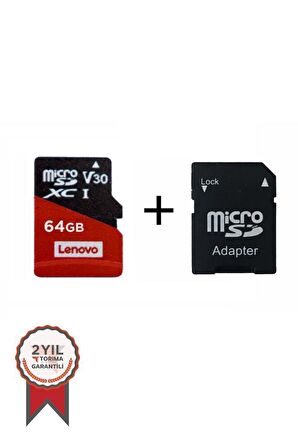 Lenovo K105 64 GB Micro SDHC Hafıza Kartı SD Adaptör Dahil