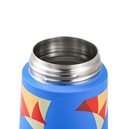 Shamobo Paslanmaz Çelik, Pipetli, Kilitlenebilir Çocuk Matarası 350 ml Mavi