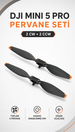 Mini 5 Pro Pervane Seti 2 CW + 2 CCW – Düşük Sesli Yedek Drone Pervanesi