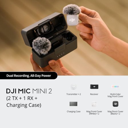 DJI Mic Mini 2 Mikrofon Sistemi (2 TX + 1 Mobile RX + Charging Case)  | DJI Türkiye Karacasulu Garantili
