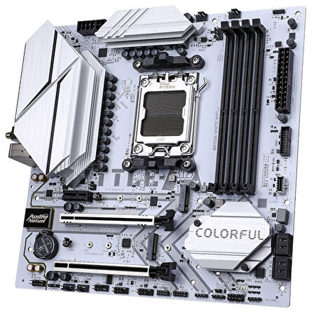 COLORFUL BATTLE AX B650M-WHITE WIFI V15 DDR5 7600MHz mATX Gaming (Oyuncu) Anakart