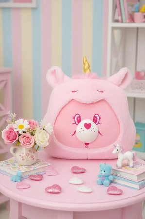 Care Bears Lisanslı Cheer Peluş Yastık 35 Cm – Kostümlü Baş Şekilli Dekoratif Minder