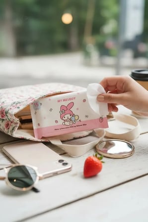 Sanrio Lisanslı My Melody Yüz Temizleme Mendili Çilek Özlü 12.5 Cm