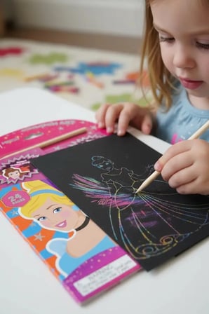Disney Prenses Lisanslı Kazı Kazan Boyama Seti – 24 Sayfa & Holografik Detay