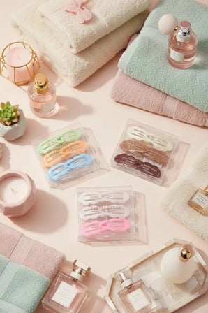 Miniso Basic Serisi Şekilli ve Simli Saç Klipsi Seti – 6 Adet Renkli Klips