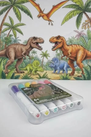 Jurassic World Lisanslı 12'Li Damga Ve Marker Seti Eğitici Boyama Kalemi 13 Cm