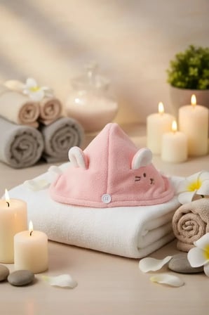 Miniso Lisanslı Hayvan Serisi Kalın Saç Havlusu Yüksek Emicili Yumuşak Dokulu