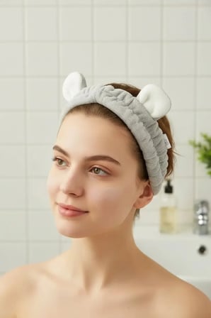 Miniso Lisanslı Hayvan Serisi Kalın 3D Koala Saç Bandı – Makyaj & Cilt Bakımı İçin Yumuşak