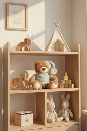 Miniso Lisanslı Pijamalı Oturan Ayı Figürlü Peluş Oyuncak 25 Cm
