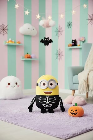 Minions Cadılar Bayramı Serisi İskelet Kostümlü Peluş Oyuncak 25 Cm