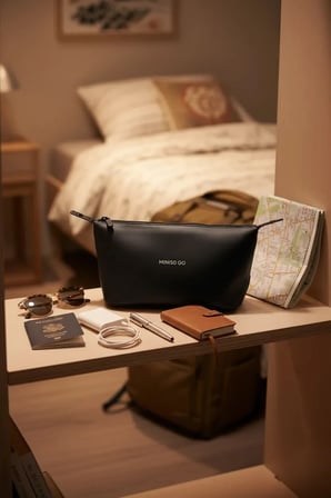 Miniso Lisanslı Büyük Kapasiteli Seyahat Çantası 22 Cm Siyah – Pratik Organizer Çanta