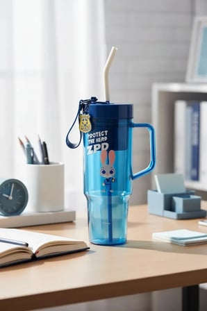 Disney Lisanslı Zootropolis Judy Polis Serisi Plastik Şişe – Pipetli & Saplı Tasarım