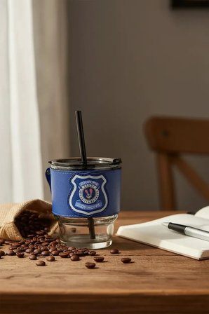 Disney Zootropolis Lisanslı Judy Hopps Pipetli Cam Bardak – PU Kılıflı Cam Bardak 400 Ml