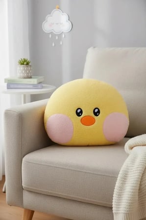 Miniso Lisanslı Minini Koleksiyonu Conini Baş Şeklinde Yastık 43 Cm Yumuşak Dekoratif Ev Konforu