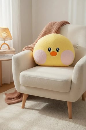 Miniso Lisanslı Minini Koleksiyonu Conini Baş Şeklinde Yastık 43 Cm Yumuşak Dekoratif Ev Konforu