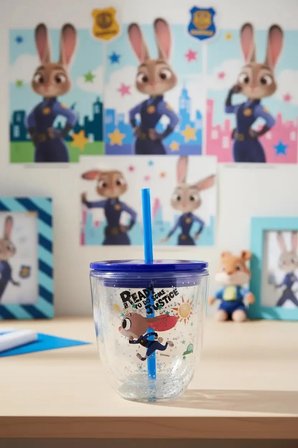 Disney Lisanslı Zootropolis Çift Cidarlı Plastik Şişe 435 Ml – Pipetli & Sızdırmaz
