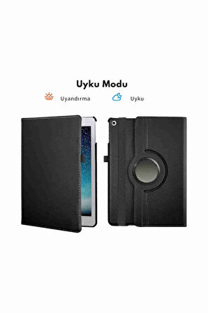 Tab M10 TB-328F Uyumlu Standlı 360° Yatay Dikey Dönebilen Deri Tablet Kılıfı